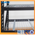 Medium duty industrial rack with wire mesh panel/powder coated black shelving with 4 shelves